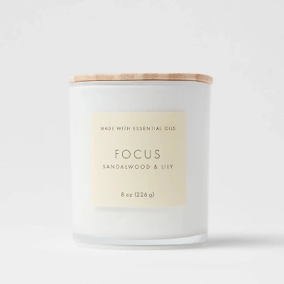 Wood Lidded Glass Wellness Focus Candle - Threshold™ 6 Wood Lidded Glass Wellness Focus Candle - Threshold™ - Image 4