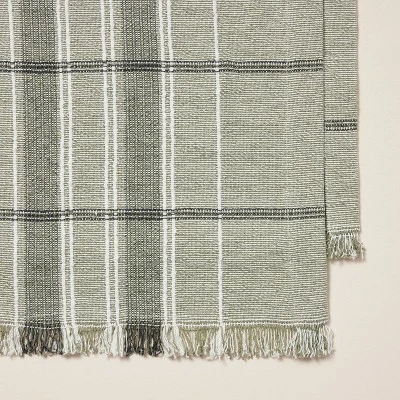 Textured Fall Plaid Woven Table Runner Sage Green - Hearth & Hand™ With Magnolia 4 Textured Fall Plaid Woven Table Runner Sage Green - Hearth & Hand™ With Magnolia - Image 2