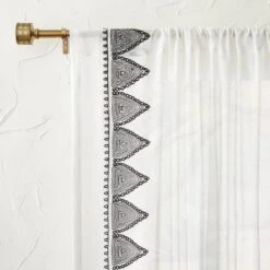1pc Light Filtering Diamond Border Window Curtain Panel White - Opalhouse™ Designed With Jungalow™ 9 1pc Light Filtering Diamond Border Window Curtain Panel White - Opalhouse™ Designed With Jungalow™ -Home Decor GUEST 7192bb6b 2dca 4ad8 a530 ba36b505b13d