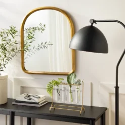 Arched Metal Frame Mirror Brass Finish - Hearth & Hand™ With Magnolia