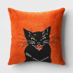 Fierce Cat Applique Cotton Velvet Square Halloween Throw Pillow - Threshold™ 11 Fierce Cat Applique Cotton Velvet Square Halloween Throw Pillow - Threshold™ -Home Decor GUEST 75d286a9 5b9e 4de0 9d76 c71c6fcc15aa