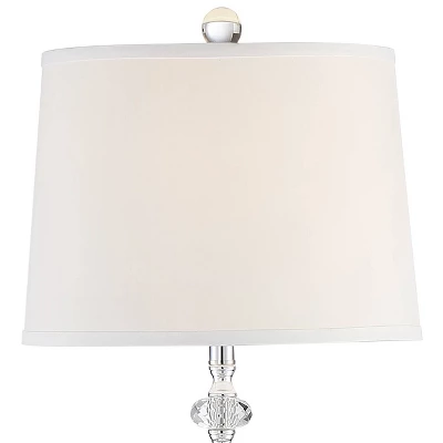 360 Lighting Montrose Modern Floor Lamps 61" Tall Set Of 2 Polished Steel Crystal Glass White Fabric Drum Shade For Living Room Bedroom Office House 4 360 Lighting Montrose Modern Floor Lamps 61" Tall Set Of 2 Polished Steel Crystal Glass White Fabric Drum Shade For Living Room Bedroom Office House - Image 2