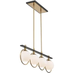 Possini Euro Design Carlyn Brass Black Linear Island Pendant Chandelier 33" Wide Modern White Glass Shade 4-Light LED Fixture For Dining Room Kitchen 15 Possini Euro Design Carlyn Brass Black Linear Island Pendant Chandelier 33" Wide Modern White Glass Shade 4-Light LED Fixture For Dining Room Kitchen -Home Decor GUEST 7b723cfb 4a18 401d 8111 b6d8a9faf61f