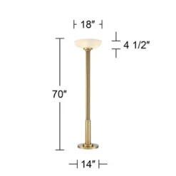 Possini Euro Design Modern Torchiere Floor Lamp 70" Tall Warm Antique Gold Metal Glass Shade For Living Room Reading Bedroom Office Uplight -Home Decor GUEST 7bdc77bc 79d5 466a 871f 3a2fced46fbb
