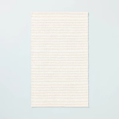 Textured Stripe Indoor/Outdoor Woven Area Rug Beige/Cream - Hearth & Hand™ With Magnolia 6 Textured Stripe Indoor/Outdoor Woven Area Rug Beige/Cream - Hearth & Hand™ With Magnolia - Image 4