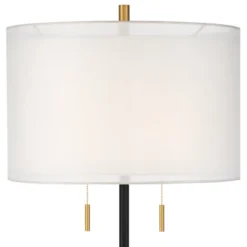 Possini Euro Design Roxie Modern Floor Lamp With Riser 65 1/2" Tall Brass Black Metal Sheer Linen Double Drum Shade For Living Room Bedroom Office 10 Possini Euro Design Roxie Modern Floor Lamp With Riser 65 1/2" Tall Brass Black Metal Sheer Linen Double Drum Shade For Living Room Bedroom Office -Home Decor GUEST 82440e3f 88c5 48e1 9546 01d3b1408792