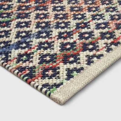 7'x10' Striped Diamond Woven Area Rug Blue - Opalhouse™ 3 7'x10' Striped Diamond Woven Area Rug Blue - Opalhouse™