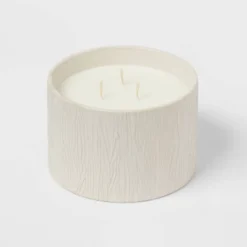 Textured Straight Side Ceramic Warm Cider & Cinnamon Candle White - Threshold™ -Home Decor GUEST 913d534b 649d 4c6d 9f5e ee9feea56dbd