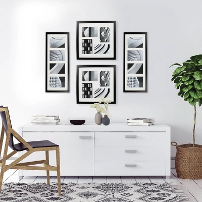 Thin Collage Frame Holds Four 4" X 6" Photos Black - Room Essentials™ 5 Thin Collage Frame Holds Four 4" X 6" Photos Black - Room Essentials™ - Image 3