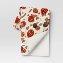 Pumpkin Printed Plush With Shearling Reverse Throw Blanket - Threshold™ 12 Pumpkin Printed Plush With Shearling Reverse Throw Blanket - Threshold™ -Home Decor GUEST 93689881 488d 4b25 86de 00ec94c729b1