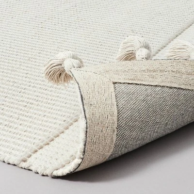 Texture Border Stripe Rug Cream/Silver Gray - Hearth & Hand™ With Magnolia 5 Texture Border Stripe Rug Cream/Silver Gray - Hearth & Hand™ With Magnolia - Image 3