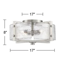 Possini Euro Design Prane Modern Industrial Ceiling Light Semi Flush Mount Fixture 17" Wide Brushed Nickel 4-Light Warped Glass For Bedroom Kitchen 16 Possini Euro Design Prane Modern Industrial Ceiling Light Semi Flush Mount Fixture 17" Wide Brushed Nickel 4-Light Warped Glass For Bedroom Kitchen -Home Decor GUEST 968afca0 1c02 432c 9354 62d2a6a517c1