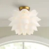 Possini Euro Design Modern Ceiling Light Semi Flush Mount Fixture White Flower Gold Metal 15 3/4" Wide Living Room Bedroom Kitchen 2 Possini Euro Design Modern Ceiling Light Semi Flush Mount Fixture White Flower Gold Metal 15 3/4" Wide Living Room Bedroom Kitchen -Home Decor GUEST 97aba4d1 b8bc 4a3c 9856 5d7e7b03a75a