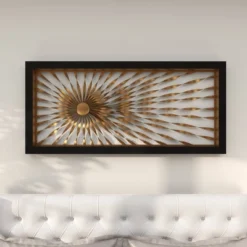 Metal Sunburst Coiled Ribbon Wall Decor With Black Frame Gold - Olivia & May 21 Metal Sunburst Coiled Ribbon Wall Decor With Black Frame Gold - Olivia & May -Home Decor GUEST 98bbe289 29b8 401f a3ab d35dfd1be607
