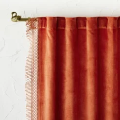 1pc Light Filtering Velvet Macrame Trim Window Curtain Panel Burnt Orange - Opalhouse™ Designed With Jungalow™ 9 1pc Light Filtering Velvet Macrame Trim Window Curtain Panel Burnt Orange - Opalhouse™ Designed With Jungalow™ -Home Decor GUEST 9bfd56a0 ad5c 4df0 98b1 851ec6623ce3
