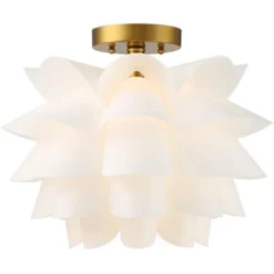 Possini Euro Design Modern Ceiling Light Semi Flush Mount Fixture White Flower Gold Metal 15 3/4" Wide Living Room Bedroom Kitchen 11 Possini Euro Design Modern Ceiling Light Semi Flush Mount Fixture White Flower Gold Metal 15 3/4" Wide Living Room Bedroom Kitchen -Home Decor GUEST 9caa153e a2a6 4cbb b7c7 151d401311d5