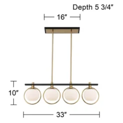 Possini Euro Design Carlyn Brass Black Linear Island Pendant Chandelier 33" Wide Modern White Glass Shade 4-Light LED Fixture For Dining Room Kitchen 16 Possini Euro Design Carlyn Brass Black Linear Island Pendant Chandelier 33" Wide Modern White Glass Shade 4-Light LED Fixture For Dining Room Kitchen -Home Decor GUEST 9db9d07e 0dff 4ca8 821a 97332964a524