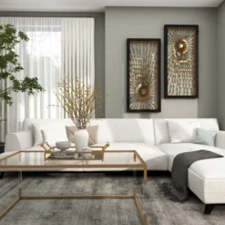 Metal Sunburst Coiled Ribbon Wall Decor With Black Frame Gold - Olivia & May 30 Metal Sunburst Coiled Ribbon Wall Decor With Black Frame Gold - Olivia & May -Home Decor GUEST 9f9ce378 7f31 4bcc 8248 7ef433936c0c