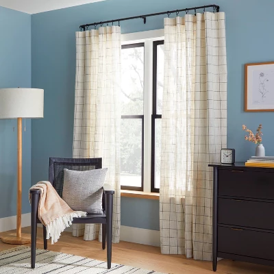 French Return Curtain Rod Matte Black - Hearth & Hand™ With Magnolia 4 French Return Curtain Rod Matte Black - Hearth & Hand™ With Magnolia - Image 2