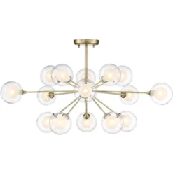 Possini Euro Design Modern Ceiling Light Semi Flush Mount Fixture Sputnik Brass 30 1/2" Wide 15-Light Double Glass Ball Hallway 11 Possini Euro Design Modern Ceiling Light Semi Flush Mount Fixture Sputnik Brass 30 1/2" Wide 15-Light Double Glass Ball Hallway -Home Decor GUEST a5d5d52f e87f 49d6 be3a b66722eec602