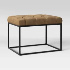 Trubeck Tufted Metal Base Ottoman Faux Leather - Threshold™ 9 Trubeck Tufted Metal Base Ottoman Faux Leather - Threshold™ -Home Decor GUEST a9edab87 5ed6 451c 902a cf7edfdeab8b