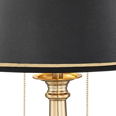 Barnes And Ivy Georgetown Traditional Desk Lamp 28 1/2" Tall Warm Brass With USB Charging Port Black Shade For Bedroom Living Room Bedside Office Kids 4 Barnes And Ivy Georgetown Traditional Desk Lamp 28 1/2" Tall Warm Brass With USB Charging Port Black Shade For Bedroom Living Room Bedside Office Kids - Image 2