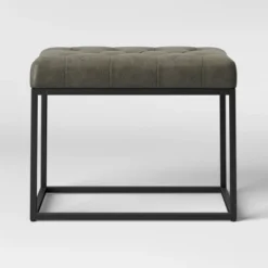 Trubeck Tufted Metal Base Ottoman Faux Leather - Threshold™ 13 Trubeck Tufted Metal Base Ottoman Faux Leather - Threshold™ -Home Decor GUEST ab835a54 a3f3 4082 a637 7024908a9e52