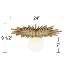 Possini Euro Design Hazel Modern Ceiling Light Semi Flush Mount Fixture 24" Wide Warm Brass White Globe Shade For Bedroom Kitchen Living Room Hallway 15 Possini Euro Design Hazel Modern Ceiling Light Semi Flush Mount Fixture 24" Wide Warm Brass White Globe Shade For Bedroom Kitchen Living Room Hallway -Home Decor GUEST abd1820f 6891 4ab0 a543 8a21515dfd36