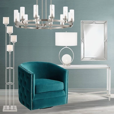 Possini Euro Design Athena Modern Floor Lamp 72" Tall Brushed Nickel 4 Light Tree Clear Outer Opal Inner Double Glass Shade For Living Room Bedroom 10 Possini Euro Design Athena Modern Floor Lamp 72" Tall Brushed Nickel 4 Light Tree Clear Outer Opal Inner Double Glass Shade For Living Room Bedroom - Image 8