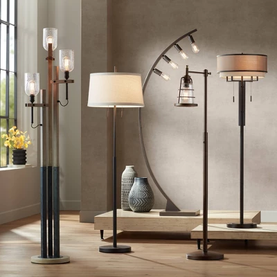 Franklin Iron Works Arcos Industrial Arc Floor Lamp 71" Tall Bronze Brown Metal Dimmable LED Decor For Living Room Reading Bedroom Office House Home 10 Franklin Iron Works Arcos Industrial Arc Floor Lamp 71" Tall Bronze Brown Metal Dimmable LED Decor For Living Room Reading Bedroom Office House Home - Image 8