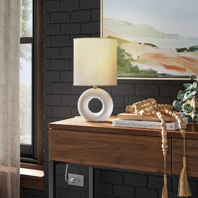 Abstract Ceramic Mini Table Lamp White - Threshold™ 4 Abstract Ceramic Mini Table Lamp White - Threshold™ - Image 2