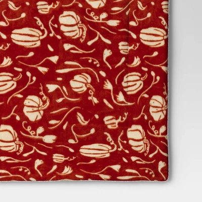 Mini Pumpkin Printed Plush With Shearling Reverse Throw Blanket - Threshold™ 5 Mini Pumpkin Printed Plush With Shearling Reverse Throw Blanket - Threshold™ - Image 3