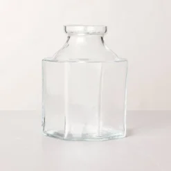 Octagonal Clear Glass Bottle Vase - Hearth & Hand™ With Magnolia -Home Decor GUEST b77fda3b 4964 41c9 b258 a7f93f4b99c9