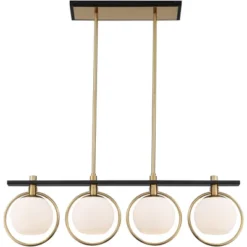 Possini Euro Design Carlyn Brass Black Linear Island Pendant Chandelier 33" Wide Modern White Glass Shade 4-Light LED Fixture For Dining Room Kitchen 13 Possini Euro Design Carlyn Brass Black Linear Island Pendant Chandelier 33" Wide Modern White Glass Shade 4-Light LED Fixture For Dining Room Kitchen -Home Decor GUEST b945b8da d215 4559 ba9a 8e2819c91766