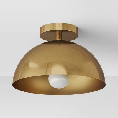 Valencia Flush Mount Ceiling Light Brass - Threshold™ 3 Valencia Flush Mount Ceiling Light Brass - Threshold™