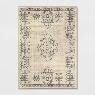Hancock Distressed Center Motif Rug Beige - Threshold™ 6 Hancock Distressed Center Motif Rug Beige - Threshold™ - Image 4