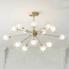 Possini Euro Design Modern Ceiling Light Semi Flush Mount Fixture Sputnik Brass 30 1/2" Wide 15-Light Double Glass Ball Hallway 1 Possini Euro Design Modern Ceiling Light Semi Flush Mount Fixture Sputnik Brass 30 1/2" Wide 15-Light Double Glass Ball Hallway -Home Decor GUEST bebecb67 d9ef 441c a3ad 605c70e9a30b