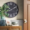 26" Farmhouse Wooden Wall Clock Black - Threshold™ 1 26" Farmhouse Wooden Wall Clock Black - Threshold™ -Home Decor GUEST c15534f9 b193 4ed6 8e06 c058913c551c