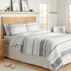 Herringbone Stripe Comforter & Sham Set Sour Cream/Railroad Gray 8 Herringbone Stripe Comforter & Sham Set Sour Cream/Railroad Gray -Home Decor GUEST c1de9510 0cb1 4d6a 8f79 c0da648367c9
