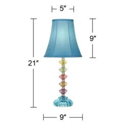 360 Lighting Bohemian Country Cottage Accent Table Lamp 21" High Teal Blue Stacked Glass For Bedroom Living Room Bedside Nightstand Office Kids Family 11 360 Lighting Bohemian Country Cottage Accent Table Lamp 21" High Teal Blue Stacked Glass For Bedroom Living Room Bedside Nightstand Office Kids Family -Home Decor GUEST c38a1f2e 9786 4a38 8aaa 6c8d4a783bd5
