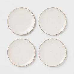 4pk Ceramic App Dining Plates Ivory/Gold - Threshold™ -Home Decor GUEST c41fd338 9b7e 4914 8b60 3094f7097daa