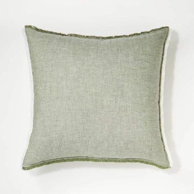Oversized Reversible Linen Square Throw Pillow With Frayed Edges - Threshold™ Designed With Studio McGee 9 Oversized Reversible Linen Square Throw Pillow With Frayed Edges - Threshold™ Designed With Studio McGee - Image 7