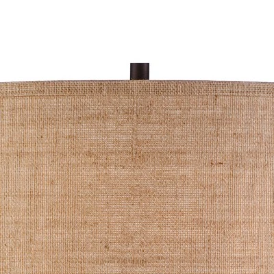 Possini Euro Design Garth Modern Floor Lamp Standing 63 1/2" Tall Oil Rubbed Bronze Burlap Fabric Drum Shade For Living Room Bedroom Office House Home 4 Possini Euro Design Garth Modern Floor Lamp Standing 63 1/2" Tall Oil Rubbed Bronze Burlap Fabric Drum Shade For Living Room Bedroom Office House Home - Image 2