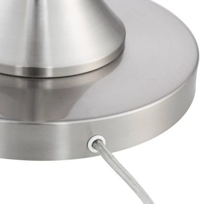 Possini Euro Design Modern Floor Lamp 64" Tall Brushed Nickel Silver Organza White Linen Drum Shade For Living Room Bedroom Office 7 Possini Euro Design Modern Floor Lamp 64" Tall Brushed Nickel Silver Organza White Linen Drum Shade For Living Room Bedroom Office - Image 5