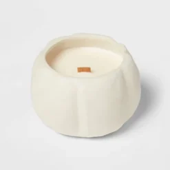 12oz Brushed Abstract Pumpkin Ceramic With Woodwick And Dustcover Dried Leaves + Hickory Candle - Threshold™ 8 12oz Brushed Abstract Pumpkin Ceramic With Woodwick And Dustcover Dried Leaves + Hickory Candle - Threshold™ -Home Decor GUEST ca336cab 30a9 4816 a86c a9481933e877