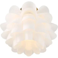 Possini Euro Design Modern Ceiling Light Semi Flush Mount Fixture White Flower Gold Metal 15 3/4" Wide Living Room Bedroom Kitchen 12 Possini Euro Design Modern Ceiling Light Semi Flush Mount Fixture White Flower Gold Metal 15 3/4" Wide Living Room Bedroom Kitchen -Home Decor GUEST ce930fb8 a960 4b90 bf0d 81613c5bebb7