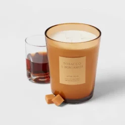 Colored Vase Glass With Dustcover Tobacco And Bergamot Candle Yellow - Threshold™ 10 Colored Vase Glass With Dustcover Tobacco And Bergamot Candle Yellow - Threshold™ -Home Decor GUEST cedda737 4d61 46dc 8940 71dbc6ecccd9