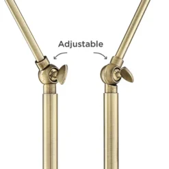 Possini Euro Design Sentry Modern Mid Century Desk Lamp 23" High Black Brass With USB Charging Port LED Adjustable Cone Shade For Bedroom Living Room -Home Decor GUEST d3ce9263 7a5c 44b4 9cc2 8c349dada242