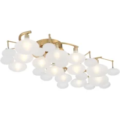 Possini Euro Design Lilypad Modern Ceiling Light Semi Flush Mount Fixture 30 1/4" Wide Warm Brass 12-Light Frosted Glass Shade For Bedroom Living Room 16 Possini Euro Design Lilypad Modern Ceiling Light Semi Flush Mount Fixture 30 1/4" Wide Warm Brass 12-Light Frosted Glass Shade For Bedroom Living Room -Home Decor GUEST dec42141 80e6 4416 977e 08a265036989