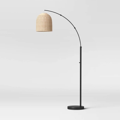 Addison Arc Floor Lamp With Natural Rattan Shade - Threshold™ 6 Addison Arc Floor Lamp With Natural Rattan Shade - Threshold™ - Image 4